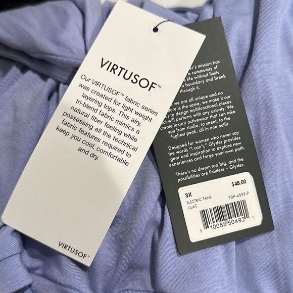 Glyder Electric Yoga Tank in Lilac Size 3X - Picture 3 of 4